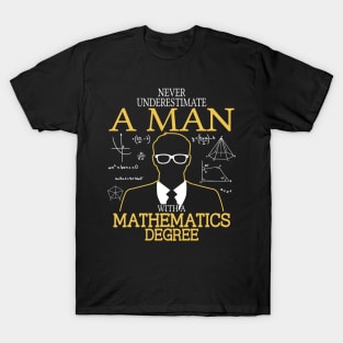 NEVER UNDERESTIMATE A MAN WITH  MATH DEGREE T-Shirt